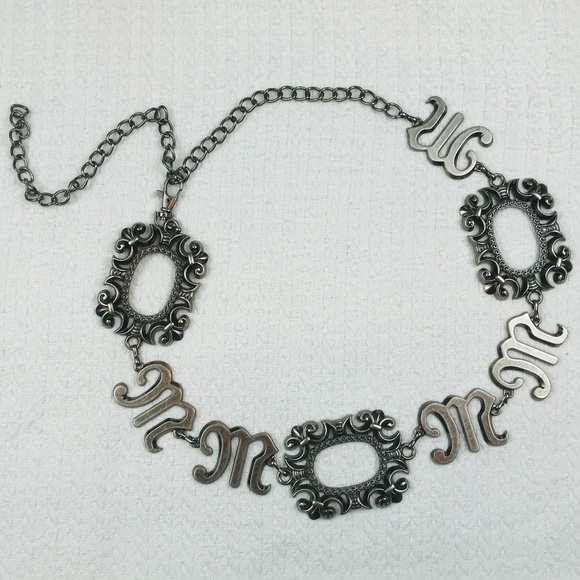 Miss Me Accessories - MISS ME SILVER M CHAIN BELT ADJUSTABLE LENGTH